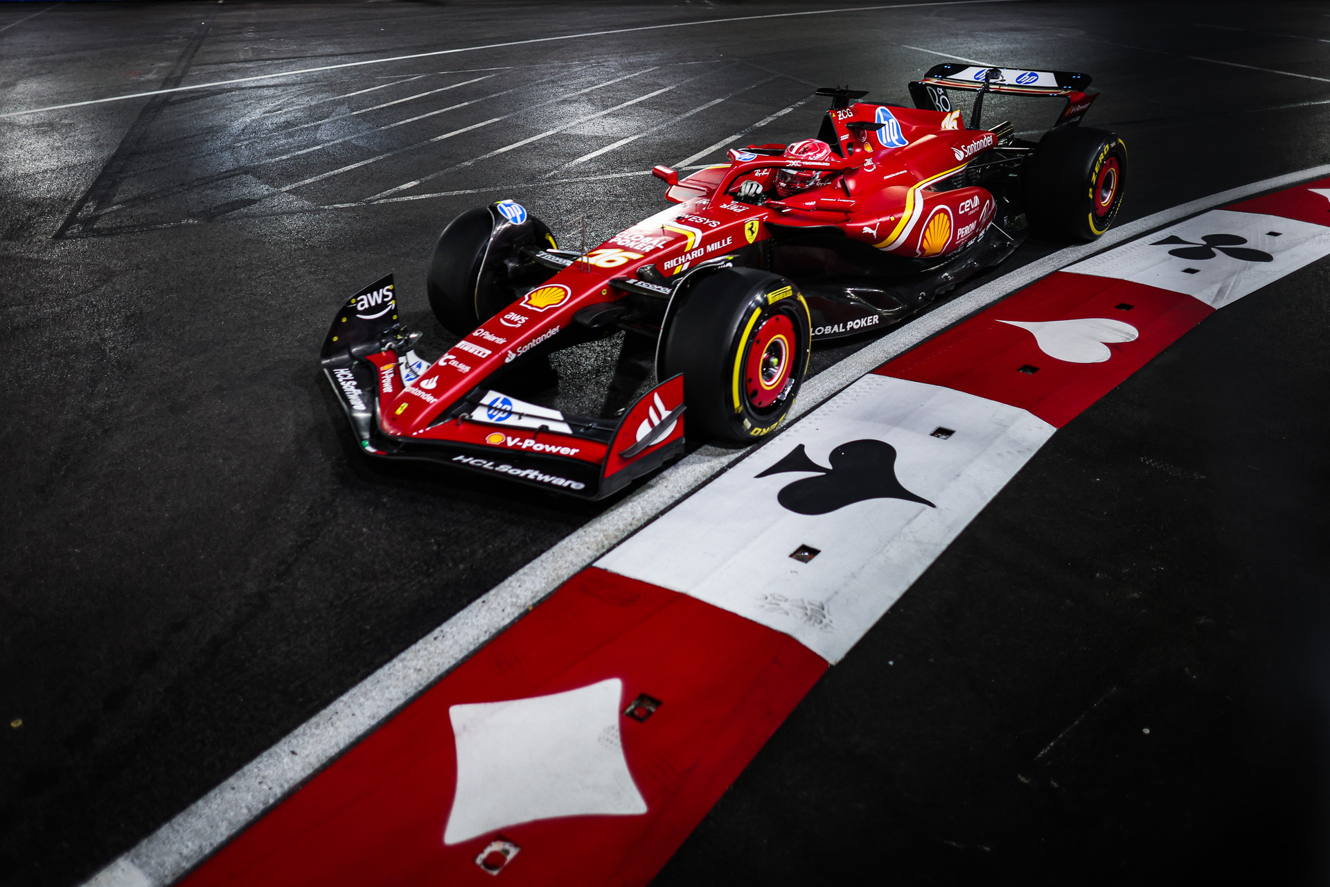 leclerc las vegas ferrari